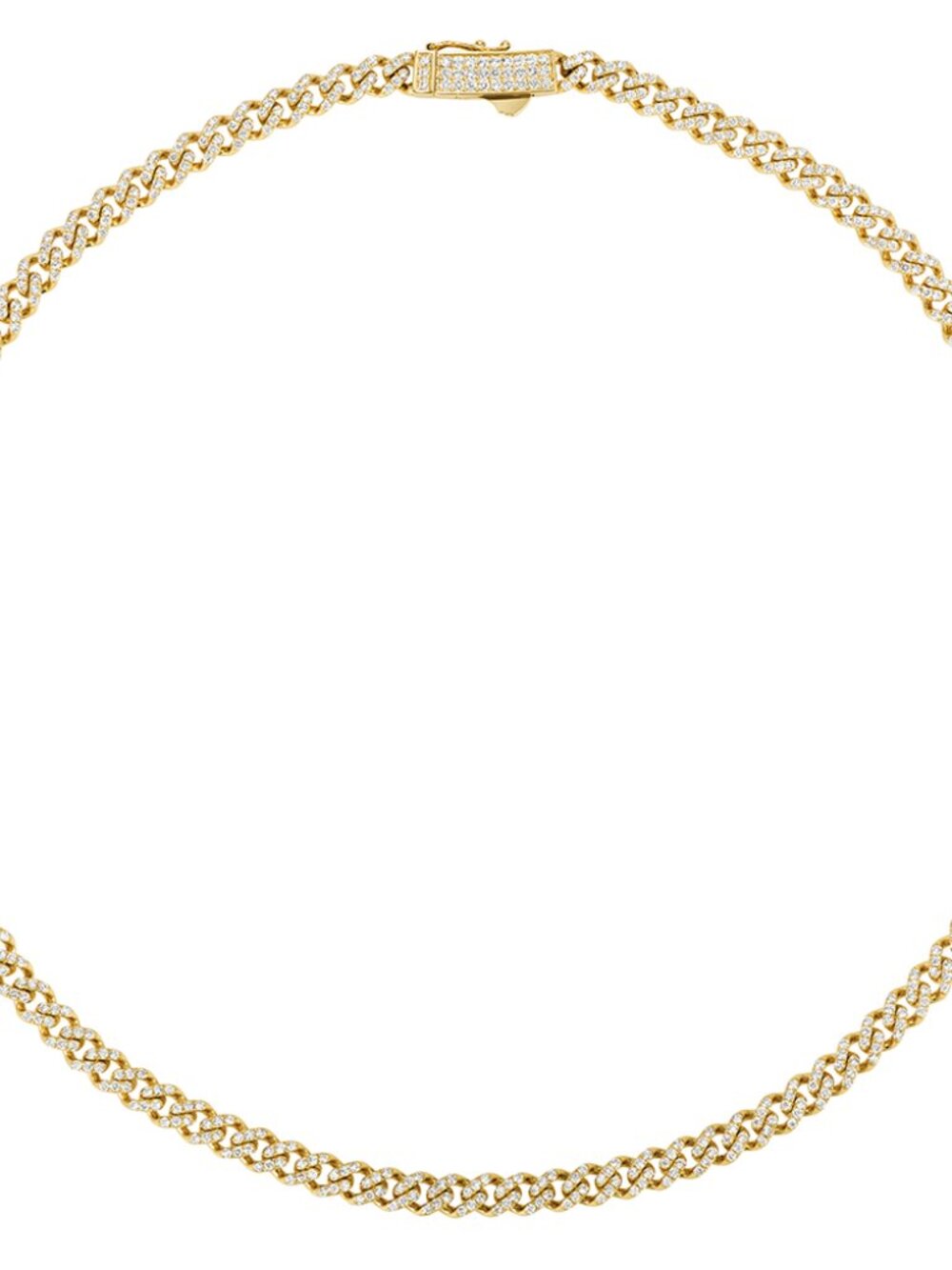 7.00 Carat Natural Diamond Link Necklace 14K Yellow Gold L 18'' W 1/5''